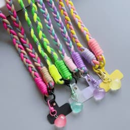 Colourful Braided Rope Fashion Diagonal Strap Rope Anti-Loss Sturdy Lanyard Keychain Rope Mobile Phone Love Lanyard