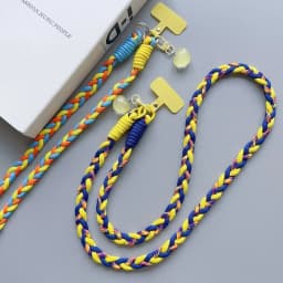 Colourful Braided Rope Fashion Diagonal Strap Rope Anti-Loss Sturdy Lanyard Keychain Rope Mobile Phone Love Lanyard