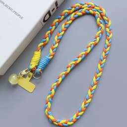 Colourful Braided Rope Fashion Diagonal Strap Rope Anti-Loss Sturdy Lanyard Keychain Rope Mobile Phone Love Lanyard