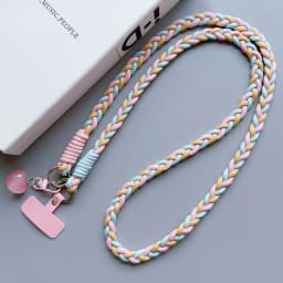 Colourful Braided Rope Fashion Diagonal Strap Rope Anti-Loss Sturdy Lanyard Keychain Rope Mobile Phone Love Lanyard