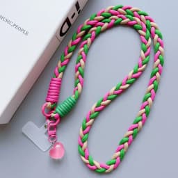 Colourful Braided Rope Fashion Diagonal Strap Rope Anti-Loss Sturdy Lanyard Keychain Rope Mobile Phone Love Lanyard