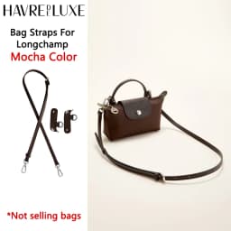 Cow Leather Replacement Crossbody Bag Strap Fit for Longchamp 2025 Mocha Moka mini shoulder strap without punching modification