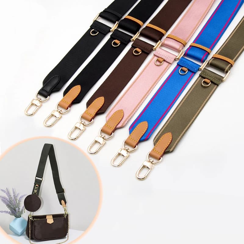 Canvas Bag Strap Leather Adjustable Messenger Strap Replacement for Women Handbag Shoulder Crossbody Strap Webbing Accessories