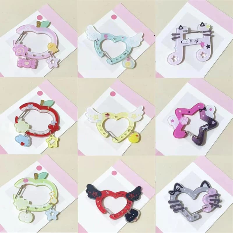 Kawaii Acrylic Carabiner Keychain Cute Cartoon Key Ring for Backpack, Bag Charm & Ita Bag Accessory〔CC88〕