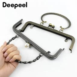 1/2/5Pcs 20cm Embossed Metal Handles for Bags Women Handbag Purse Frame Closure Kiss Clasp DIY Sewing Brackets Bag Accessories