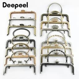 1/2/5Pcs 20cm Embossed Metal Handles for Bags Women Handbag Purse Frame Closure Kiss Clasp DIY Sewing Brackets Bag Accessories