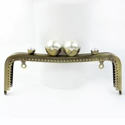 1Pc 20cm Metal Pearl Head Handle Handbag Retro Kiss Clasp Lock Buckle Purse Frame Brackets Bag Handles Replacement Accessories