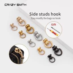 CRAZYSMITH Round Head Swivel Rivet Leather Rivet with Pull Ring Leather Craft Screw Rivets Metal Handmade DIY Crafts Accessory