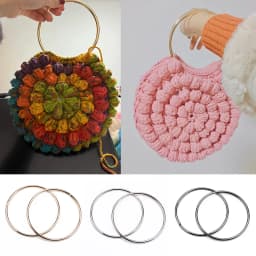 2pcs O-ring Bag Handle Metal Strap Replacement Handbag Luggage DIY Fashion Bag Hardware Accessories 7.5/10CM Purse Sewing Frame