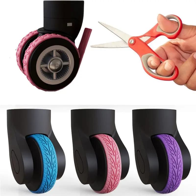 4PCS Luggage Wheels Protector Silicone Suitcase Wheel Protection Case Reduce Noise Wheels Caster Shoes Travel Luggage Accessory