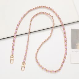 60CM Long PU Leather+Metal Bag Chain Fashion Bag Strap For Women Braided Crossbody Bag Strap Detachable Mobile Phone Case Chain