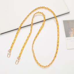 60CM Long PU Leather+Metal Bag Chain Fashion Bag Strap For Women Braided Crossbody Bag Strap Detachable Mobile Phone Case Chain