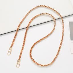 60CM Long PU Leather+Metal Bag Chain Fashion Bag Strap For Women Braided Crossbody Bag Strap Detachable Mobile Phone Case Chain