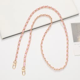 60CM Long PU Leather+Metal Bag Chain Fashion Bag Strap For Women Braided Crossbody Bag Strap Detachable Mobile Phone Case Chain