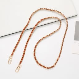 60CM Long PU Leather+Metal Bag Chain Fashion Bag Strap For Women Braided Crossbody Bag Strap Detachable Mobile Phone Case Chain