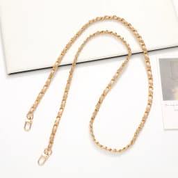 60CM Long PU Leather+Metal Bag Chain Fashion Bag Strap For Women Braided Crossbody Bag Strap Detachable Mobile Phone Case Chain