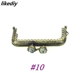 10 Pcs/Lot 8.5 CM Antique Bronze Metal Purse Frame Square Lotus Head Coral Beads Kiss Clasp DIY Bag Accessories