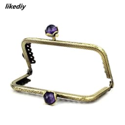 10 Pcs/Lot 8.5 CM Antique Bronze Metal Purse Frame Square Lotus Head Coral Beads Kiss Clasp DIY Bag Accessories