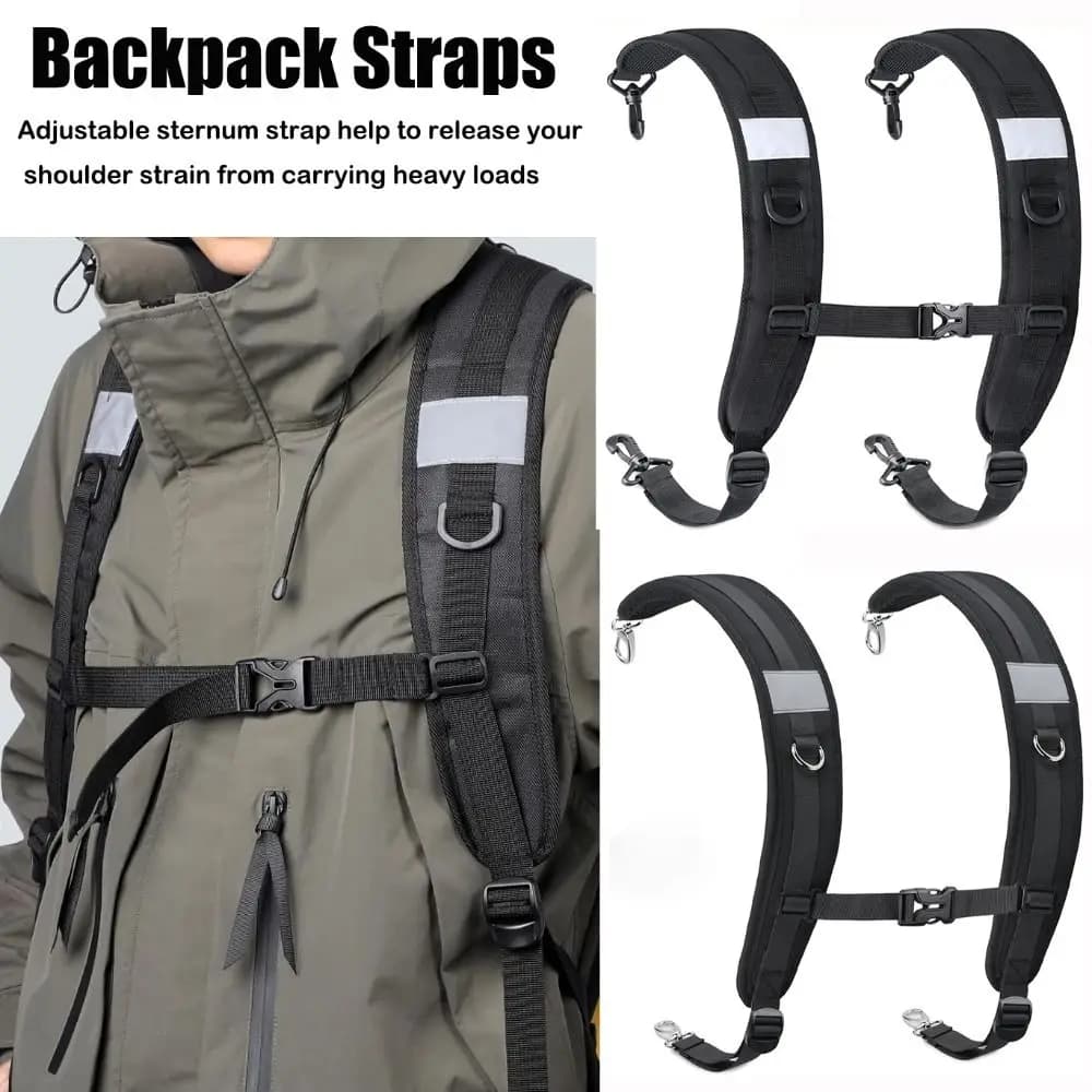 Bag Accessories Black Backpack Straps Oxford Cloth Shock Absorption Replacement Strap Bags Shoulder Strap Climbing Hiking