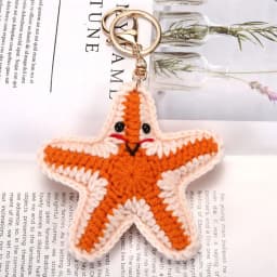 Cute Marine Life Charm Bag Pendant Kawaii Cartoon Mini Hand Knitted Keyring Handbag Pendant Couple Keychain DIY Bag Accessories