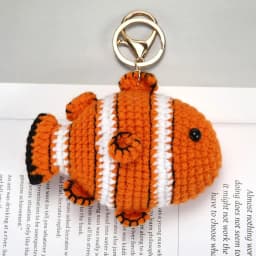 Cute Marine Life Charm Bag Pendant Kawaii Cartoon Mini Hand Knitted Keyring Handbag Pendant Couple Keychain DIY Bag Accessories