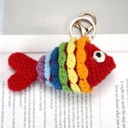 Cute Marine Life Charm Bag Pendant Kawaii Cartoon Mini Hand Knitted Keyring Handbag Pendant Couple Keychain DIY Bag Accessories