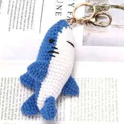 Cute Marine Life Charm Bag Pendant Kawaii Cartoon Mini Hand Knitted Keyring Handbag Pendant Couple Keychain DIY Bag Accessories