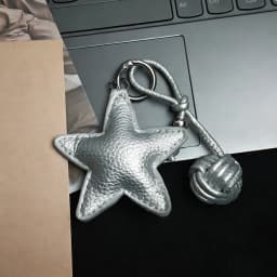 Colorful Five-pointed Star Woven Rope Leather Pendant New Star Woven Ball Bag Pendant Keychain Creative Small Accessories