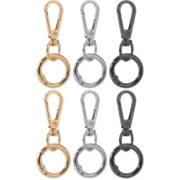 2 pcs Swivel Clasp Clip, Metal Swivel Snap Hooks, Double Opening Key Chain Clip with Key Ring for DIY Crafts Lanyard Making