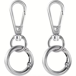 2 pcs Swivel Clasp Clip, Metal Swivel Snap Hooks, Double Opening Key Chain Clip with Key Ring for DIY Crafts Lanyard Making