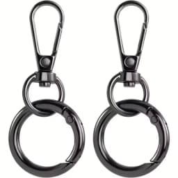 2 pcs Swivel Clasp Clip, Metal Swivel Snap Hooks, Double Opening Key Chain Clip with Key Ring for DIY Crafts Lanyard Making
