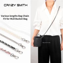 CRAZYSMITH Bag Chain Metal Strap for MLB Bucket Bag Handbag Replacement Long Beaded Chain Shoulder Crossbody Bag Accessory