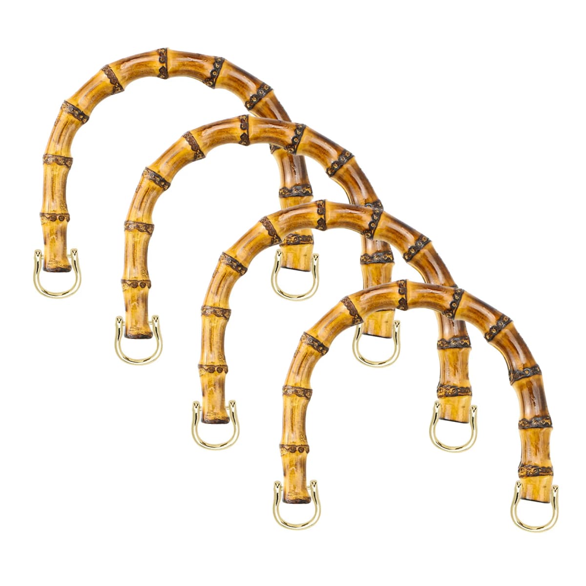 2/4pcs Bamboo Handles for Women Purses and Hand Bags, U Shape Handbag Handle for DIY Bag Making, Handle Replacement