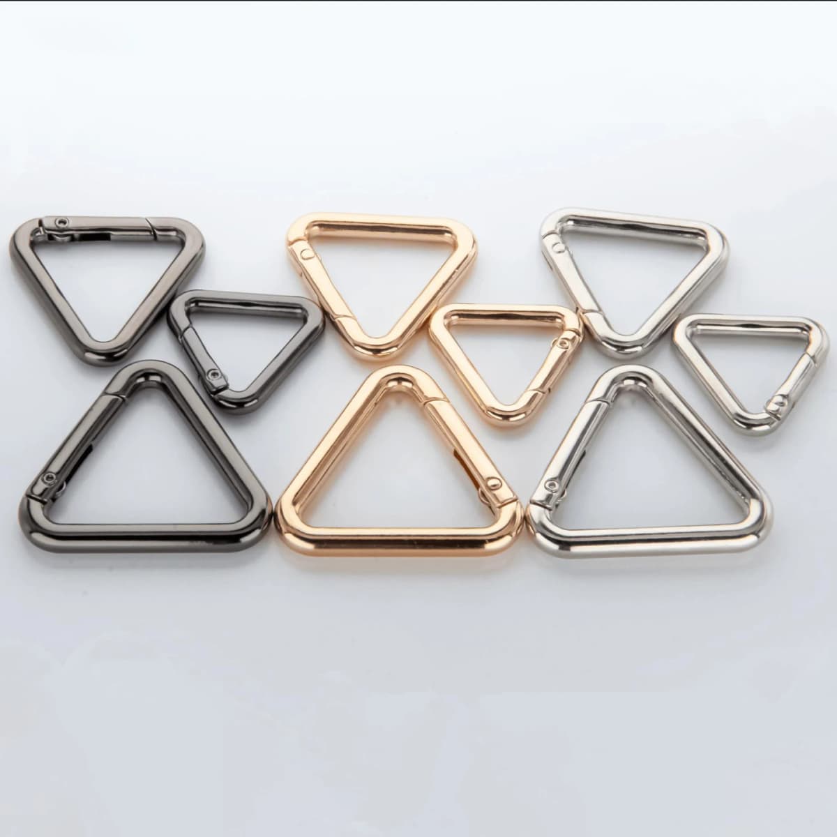 Metal Triangle Spring Gate O Ring Openable Leather Bag Handbag Belt Strap Buckle Connect Keyring Pendant Keychain Snap ClaspClip