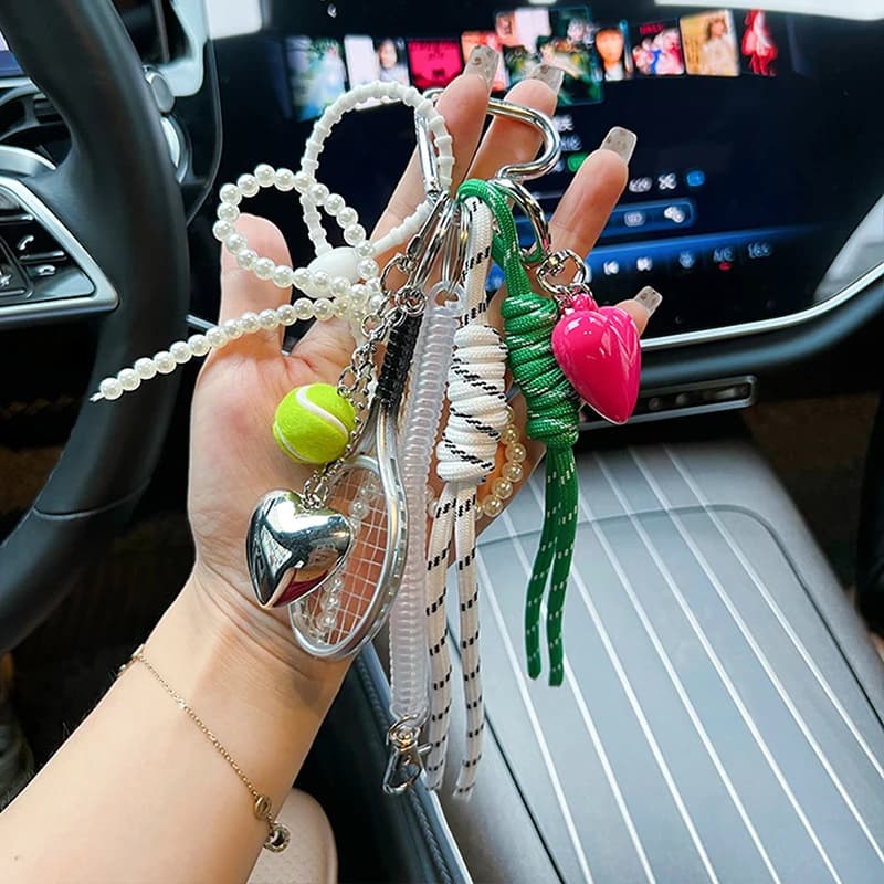 Handmade Baseball Personalized Keychain Creative Simple Diy Rope Pendant Y2k Tassels Trendy Accessory Gifts