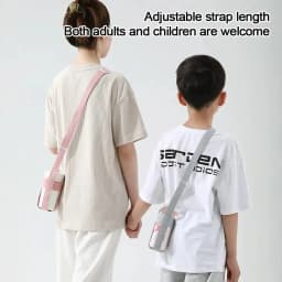 Cartoon-style Cute Water Bottle Shoulder Strap Crossbody Lanyard Mesh Pouch Portable Drink Bottle Carrier Insulated Cup Sleeve