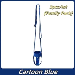 Cartoon-style Cute Water Bottle Shoulder Strap Crossbody Lanyard Mesh Pouch Portable Drink Bottle Carrier Insulated Cup Sleeve