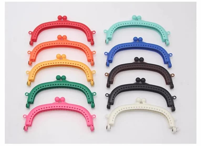 10.5CM Multicolor Macaron Arc Shape Plastic Purse Frame DIY Coin Purse Bag Accessories 5Pcs