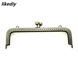 1 Piece 20 CM Large Size Square Embossing Metal Purse Frame Kiss Clasp Bead Head DIY Bag Accessory