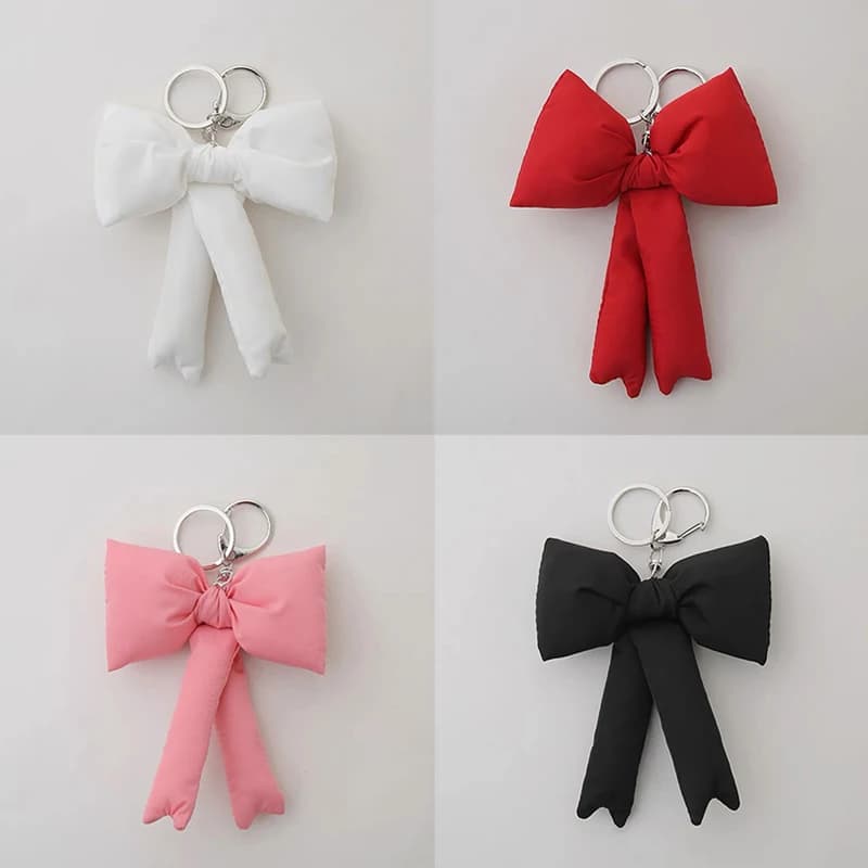 Y2K Trendy 3D Bowknot Keychain Sweet Bow Keyring For Girls Fashion Bag Pendant Backpack Hanging Decoration Couple Gifts
