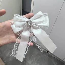 Sweet Ribbon Bow Heart Diamond Clip Ribbon Lace Bowknot Clip For Ita Bag Girls Lolita Backpack Decoration Bags Accessories