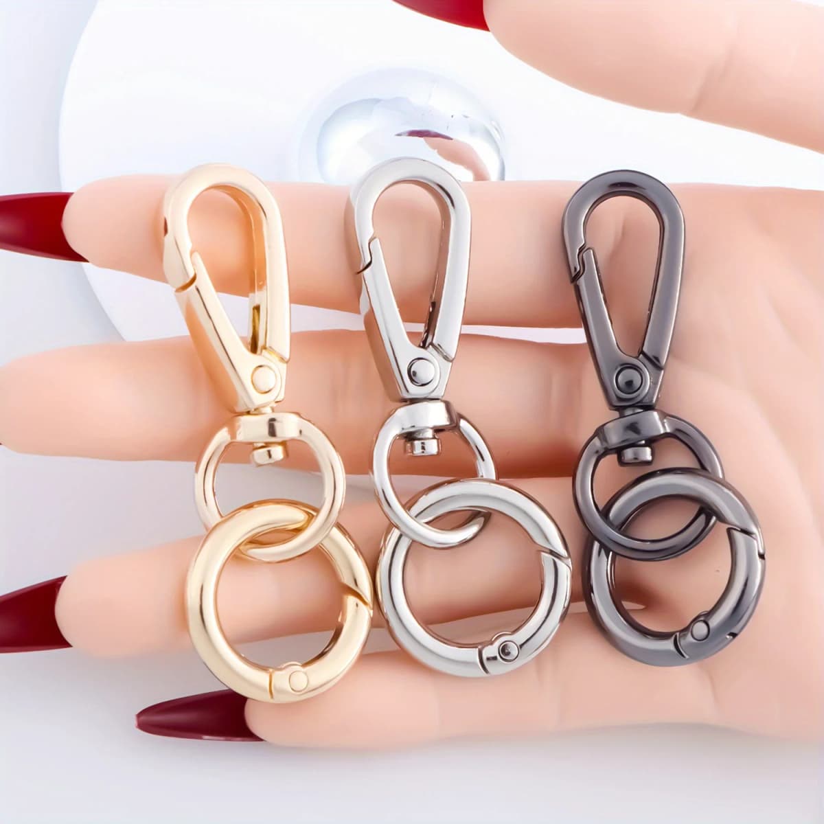 2PCS Swivel Clasp Clip, Double Opening Snap Hook Metal Swivel Clasps Lanyard Snap Hook Clasp for Keychains Bags Purses Lanyard