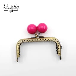KISSDIY 10PCS 8.5cm Big Candy Bead Metal Purse Frame Square Glossy Antique Bronze Lace Coin Purse Frame Kiss Clasp Accessory