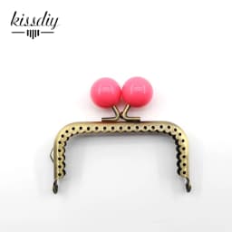 KISSDIY 10PCS 8.5cm Big Candy Bead Metal Purse Frame Square Glossy Antique Bronze Lace Coin Purse Frame Kiss Clasp Accessory