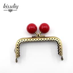 KISSDIY 10PCS 8.5cm Big Candy Bead Metal Purse Frame Square Glossy Antique Bronze Lace Coin Purse Frame Kiss Clasp Accessory