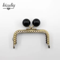 KISSDIY 10PCS 8.5cm Big Candy Bead Metal Purse Frame Square Glossy Antique Bronze Lace Coin Purse Frame Kiss Clasp Accessory