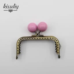 KISSDIY 10PCS 8.5cm Big Candy Bead Metal Purse Frame Square Glossy Antique Bronze Lace Coin Purse Frame Kiss Clasp Accessory
