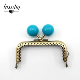 KISSDIY 10PCS 8.5cm Big Candy Bead Metal Purse Frame Square Glossy Antique Bronze Lace Coin Purse Frame Kiss Clasp Accessory