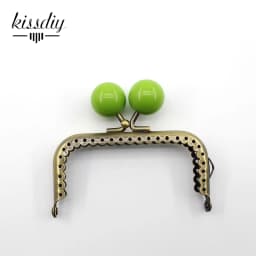 KISSDIY 10PCS 8.5cm Big Candy Bead Metal Purse Frame Square Glossy Antique Bronze Lace Coin Purse Frame Kiss Clasp Accessory