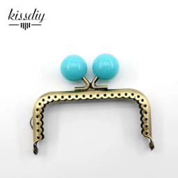 KISSDIY 10PCS 8.5cm Big Candy Bead Metal Purse Frame Square Glossy Antique Bronze Lace Coin Purse Frame Kiss Clasp Accessory